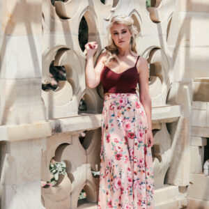 The Calla Skirt (SALE) Peach Floral